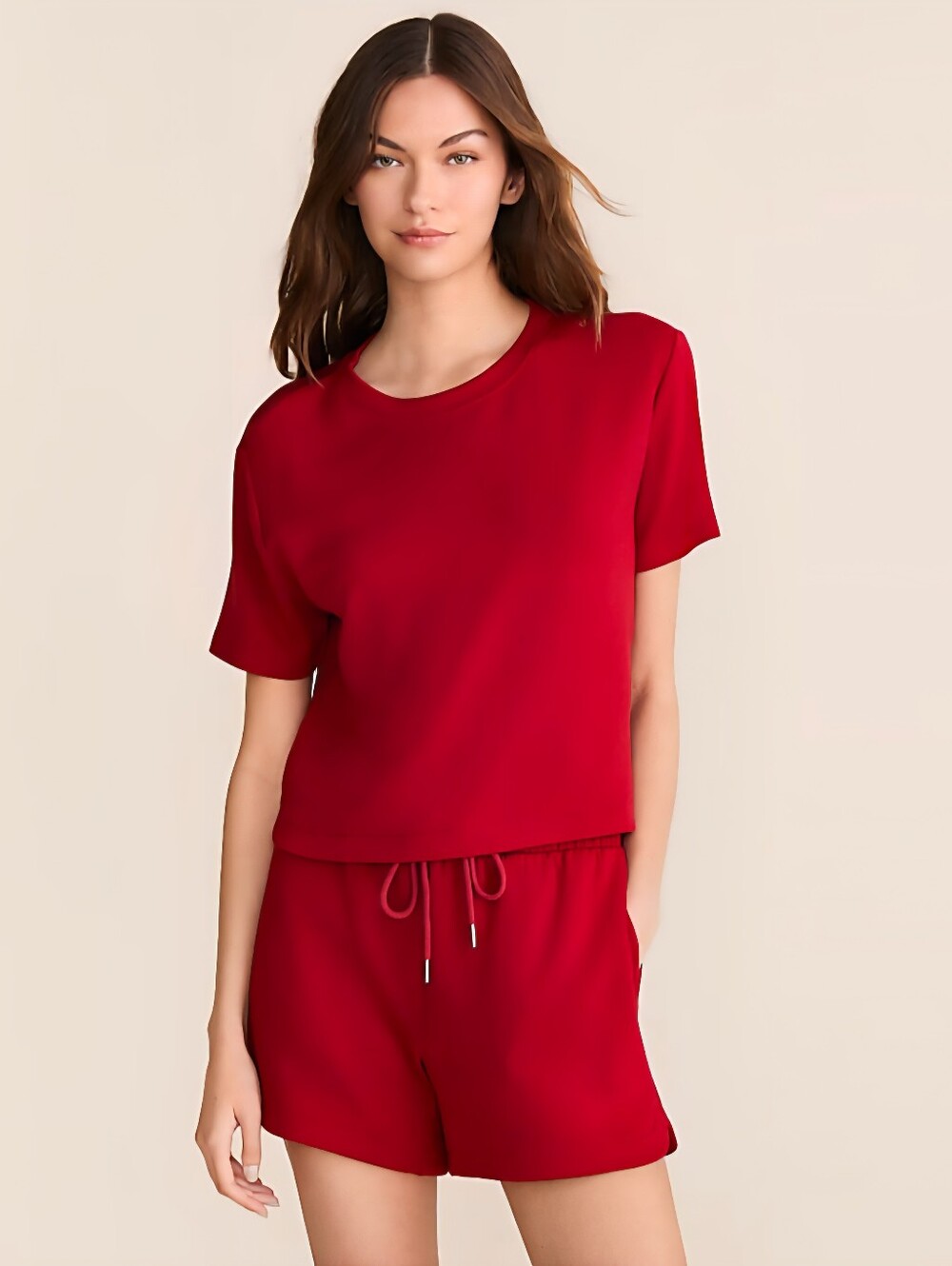 Lou & Grey Lightweight Red Scubasoft Rounded Hem Tee - Women's XS - NWT